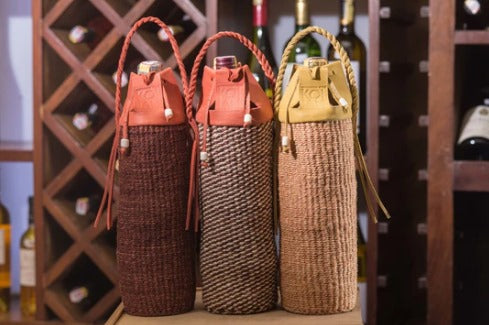 Handmade Muthanga Sisal Wine Bag